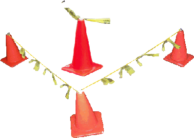 Simply put when ConeTopper is properly inserted into the topof a orange safety cone, a ribbon, chain, sign or rope can be securely attached to and be strung between cones with out loosing the convenience of cones.